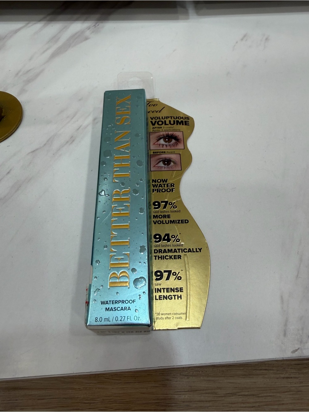 Too Faced Better Than Sex Waterproof Mascara - Teal and Gold Packaging